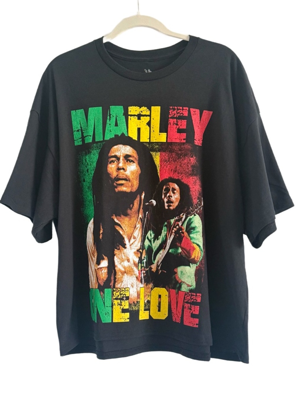🌻 Bob Marley One Love Oversized Short Sleeve Tee - Black
